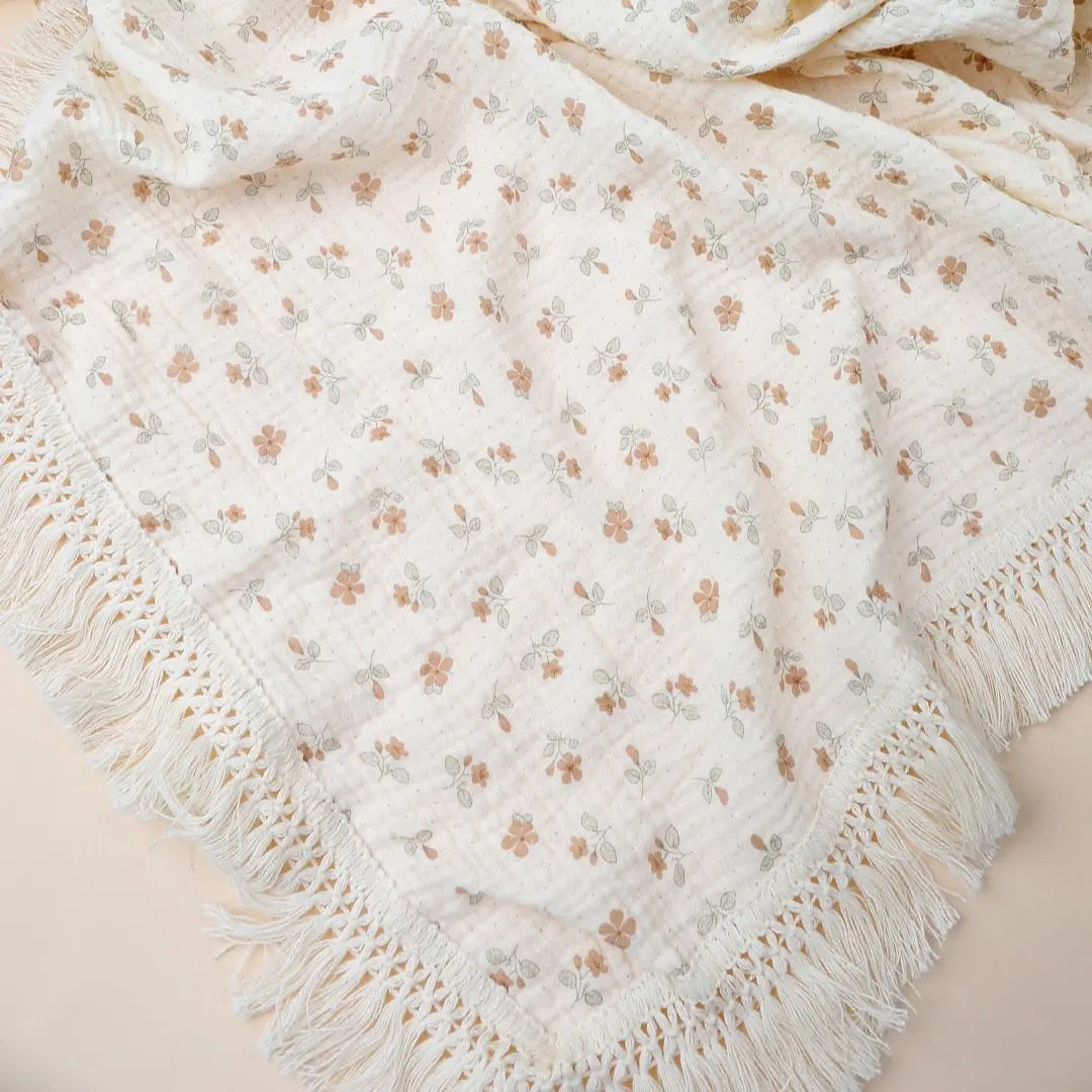 2 Layer Cotton Muslin Baby Blanket Floral Sunflower Newborn Swaddle Wrap Cloth Boy Girl Receiveing Blanket Baby Stroller Blanket