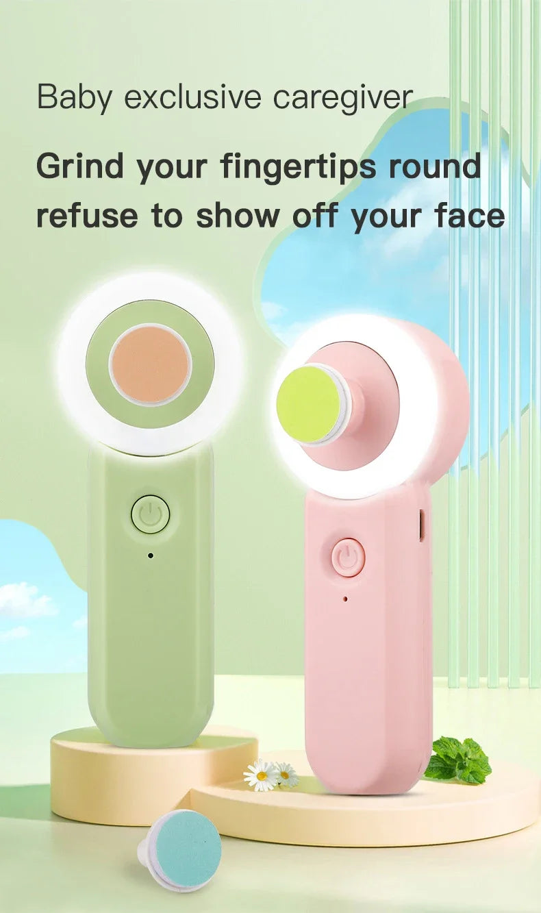 Luminous Rechargeable Baby Nail Grinder – Safe & Silent Electric Clipper for Newborns (0+ Months)