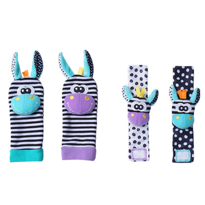 4-Piece Baby Wrist Rattle & Foot Finder Set