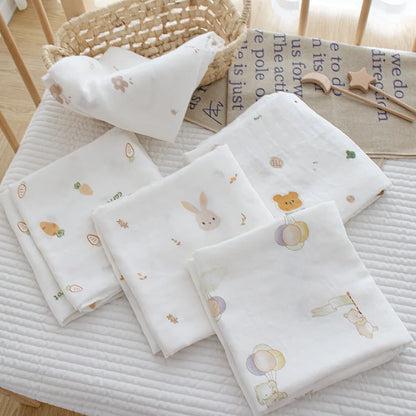 Bamboo Cotton Muslin Baby Swaddle – Lightweight 90 × 90 cm