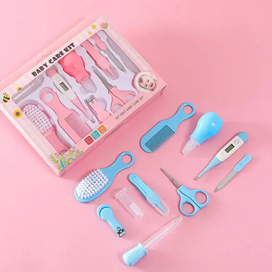10-Piece Baby Care Kit - Complete Health & Grooming Set with Thermometer & Nail Trimmer