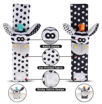 4-Piece Baby Wrist Rattle & Foot Finder Set