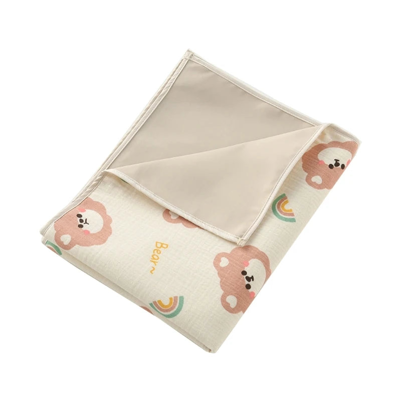 Portable Baby Diaper Table Protector - Reusable Waterproof Cotton Changing Pad