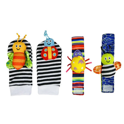 4-Piece Baby Wrist Rattle & Foot Finder Set