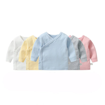 Long-Sleeve Baby Wrap Top – Cotton Newborn Shirt 0–12 Months