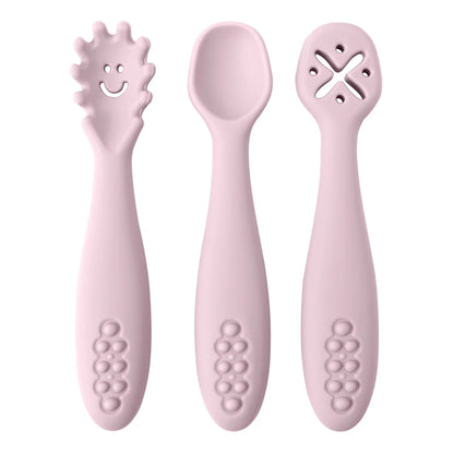3-Piece Baby Learning Spoon Set – Weaning Utensils