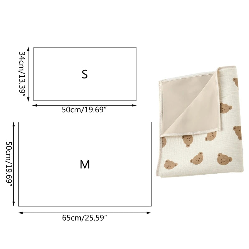 Portable Baby Diaper Table Protector - Reusable Waterproof Cotton Changing Pad