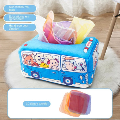 Baby Montessori Magic Tissue Box - Educational Sensory Toy & Busy Board for Kids