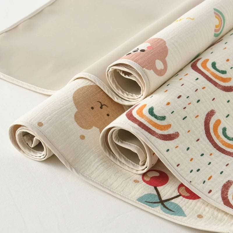 Portable Baby Diaper Table Protector - Reusable Waterproof Cotton Changing Pad