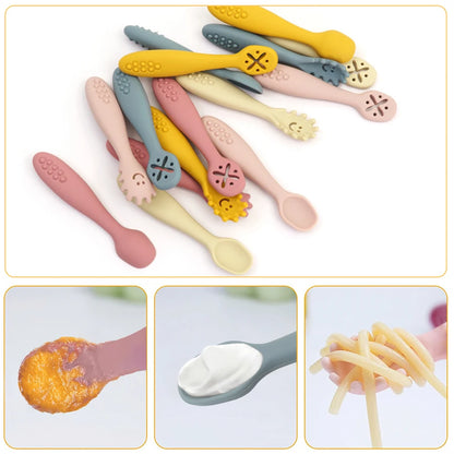 3-Piece Baby Learning Spoon Set – Weaning Utensils