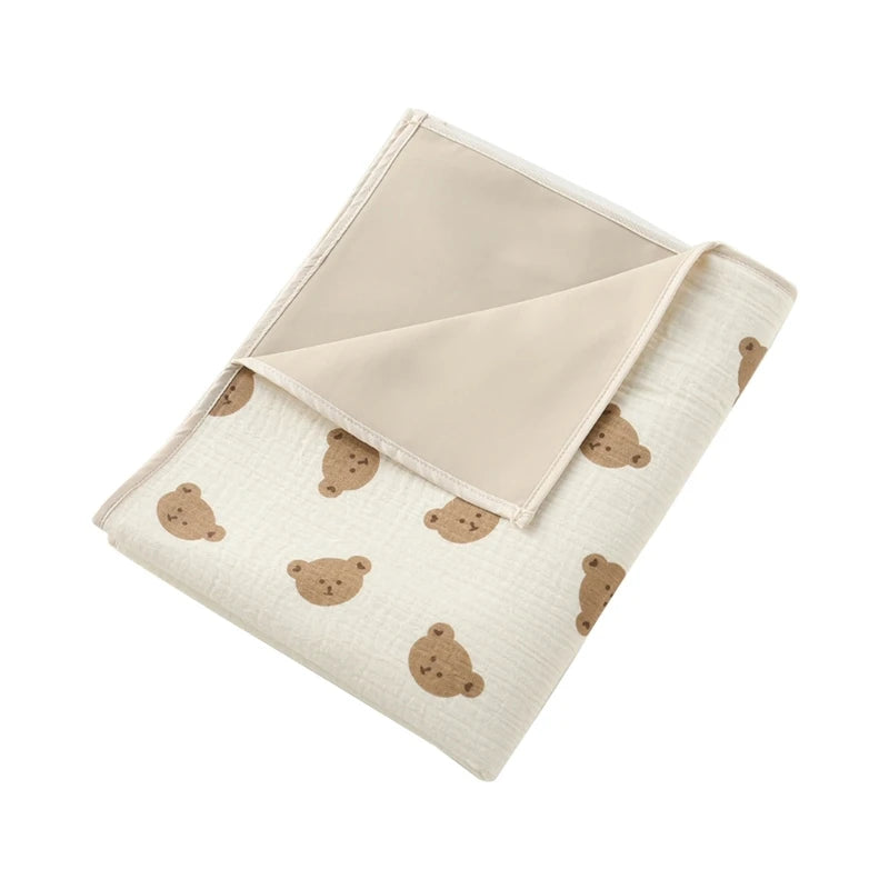 Portable Baby Diaper Table Protector - Reusable Waterproof Cotton Changing Pad