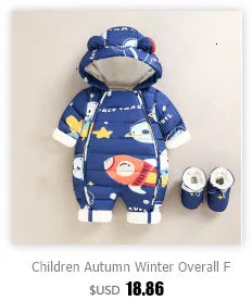 2025 New born Baby Girl clothes Winter Snowsuit Plus Velvet Thick Baby Boys Jumpsuit 0-3 Years Romper boy Overalls Toddler Coat