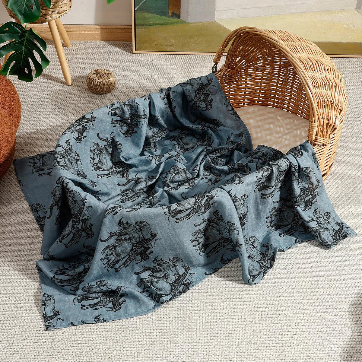 Kangobaby My Soft Life - 100% Cotton Baby Muslin Swaddle Blanket & Bath Towel