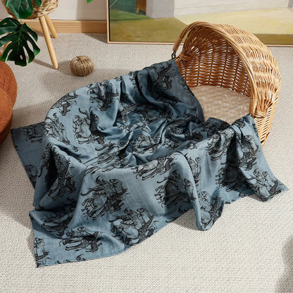 Kangobaby Cotton Muslin Swaddle Blanket & Bath Towel