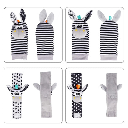 4-Piece Baby Wrist Rattle & Foot Finder Set