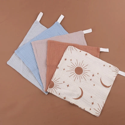 5-Pack Gauze Baby Burp Cloths – Soft Absorbent Towels