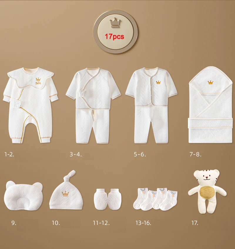 Newborn Baby Clothing Set – 15-20 Piece 100% Cotton Unisex Outfit Collection (0-3 Months)
