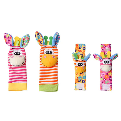 4-Piece Baby Wrist Rattle & Foot Finder Set