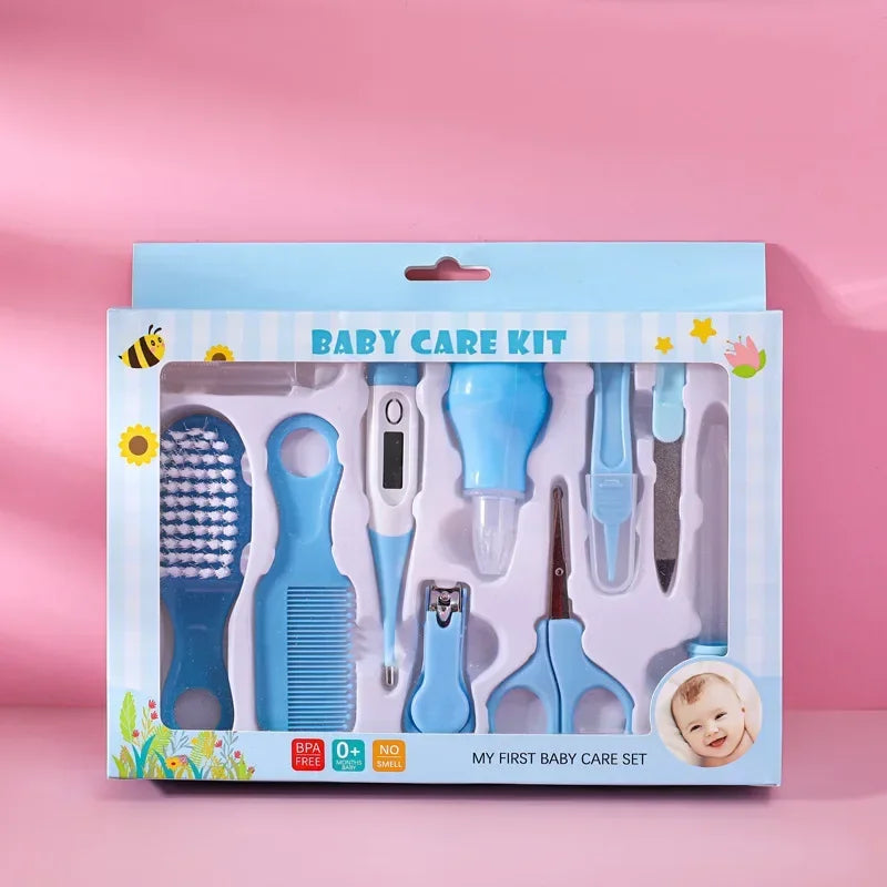 10-Piece Baby Care Kit - Complete Health & Grooming Set with Thermometer & Nail Trimmer