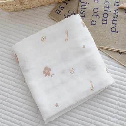 Bamboo Cotton Muslin Baby Swaddle – Lightweight 90 × 90 cm