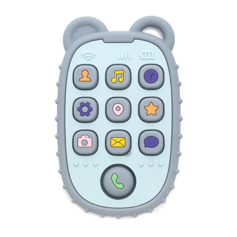 New Baby Phone Teether - Silicone Mobile Shape Sensory Educational Toy Gift Set