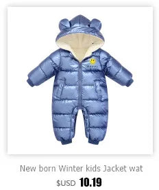 2025 New born Baby Girl clothes Winter Snowsuit Plus Velvet Thick Baby Boys Jumpsuit 0-3 Years Romper boy Overalls Toddler Coat