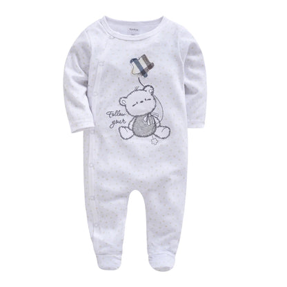 KAVKAS Baby Cotton Rompers – Cartoon Jumpsuit Set 0–12 Months