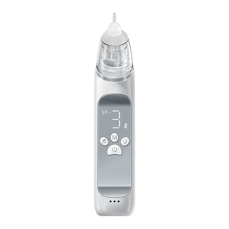 Electric Baby Nasal Aspirator – USB Rechargeable Nose Cleaner with Music, Lights & 3 Silicone Tips (Anti-Backflow Design)