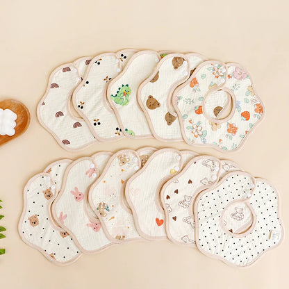 3-Pack Cotton Gauze Baby Bibs – Absorbent Feeding Set