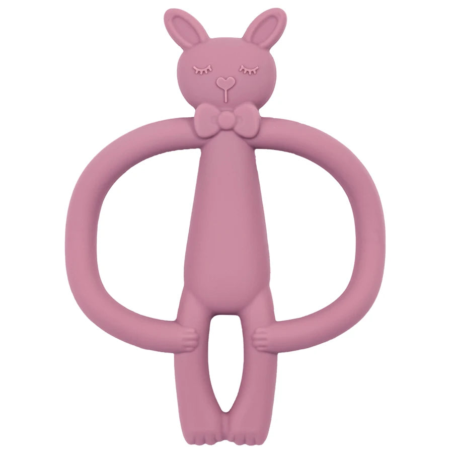 Silicone Nursing Teether Toy – Durable Cartoon Design for Dental Care & Gum Relief (3+ Months)