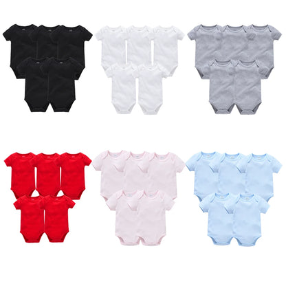 5-Pack Baby Cotton Bodysuits – Soft Everyday Basics