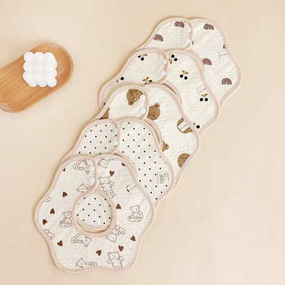 3-Pack Cotton Gauze Baby Bibs – Absorbent Feeding Set