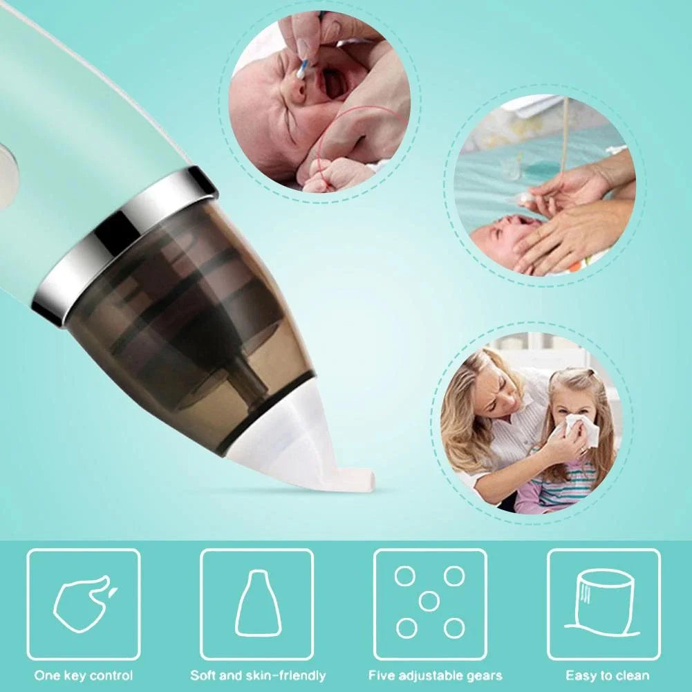 Electric Baby Nasal Aspirator - Safe Hygienic Nose Cleaner for Newborns & Infants