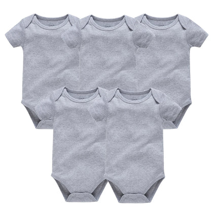 5-Pack Baby Cotton Bodysuits – Soft Everyday Basics