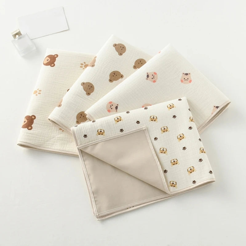 Portable Baby Diaper Table Protector - Reusable Waterproof Cotton Changing Pad
