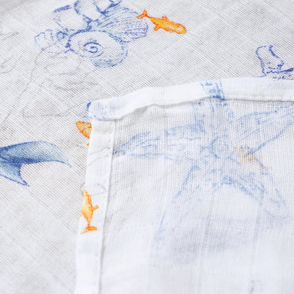 Bamboo Cotton Baby Muslin Swaddle Blanket - 120x110cm Soft Print Newborn Wrap