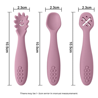 3-Piece Baby Learning Spoon Set – Weaning Utensils