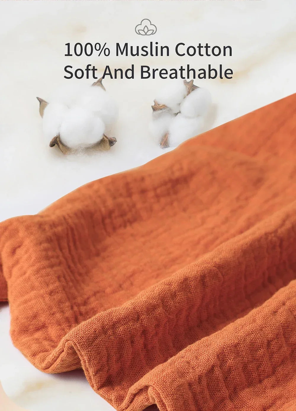 Baby Soothing Towel | 100% Muslin Cotton Comfort Blanket with Cute Bunny Design