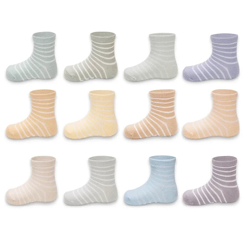 12 Pairs/lot 0 to 4 Yrs Cotton Children's Anti-slip Non Skid Socks For Boys Girl Floor Kid Sock With Rubber Grips Four Season