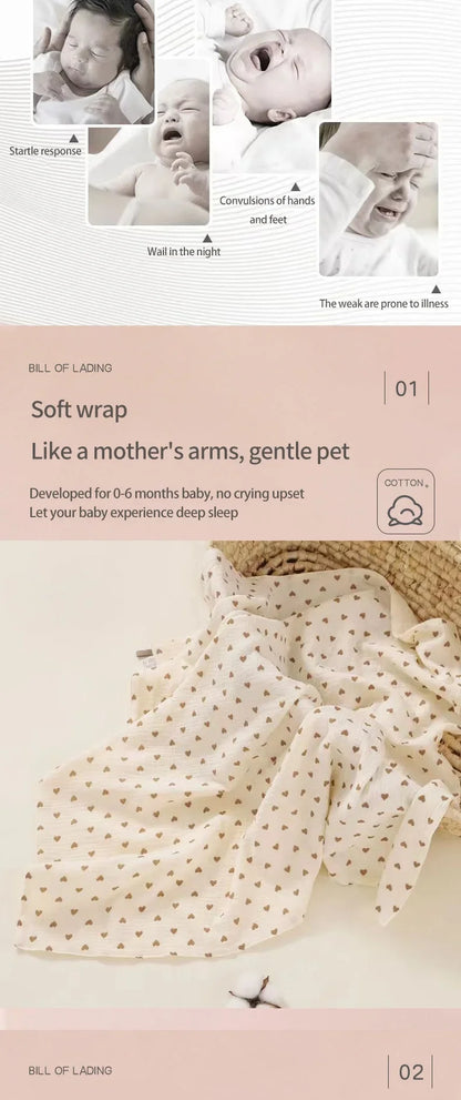 Cotton Muslin Baby Blanket – 100 × 100 cm