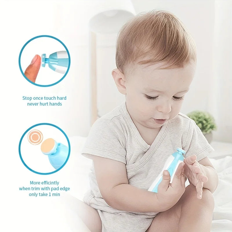 Electric Baby Nail Grinder - 6-in-1 Safe Manicure Kit for Newborns & Toddlers