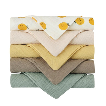 5-Pack Gauze Baby Burp Cloths – Soft Absorbent Towels