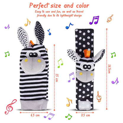 4-Piece Baby Wrist Rattle & Foot Finder Set
