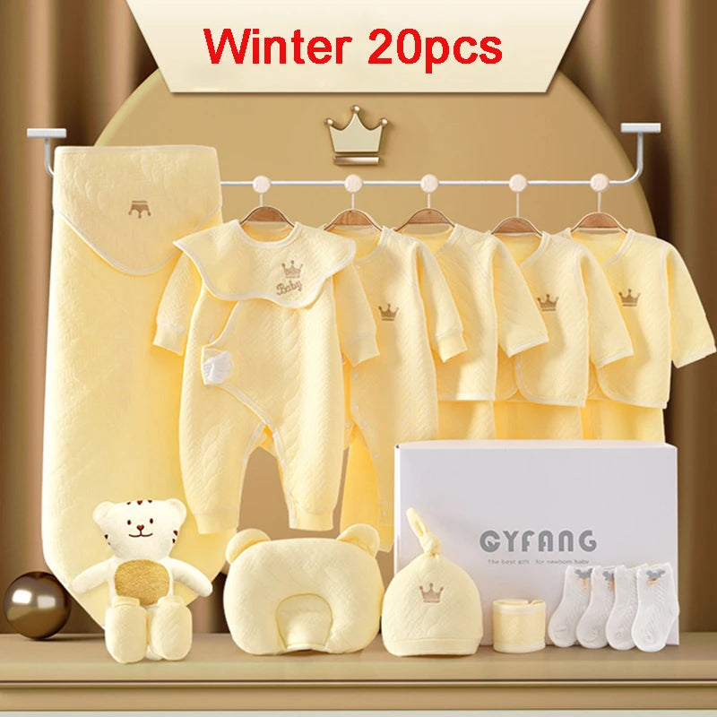 Newborn Baby Clothing Set – 15-20 Piece 100% Cotton Unisex Outfit Collection (0-3 Months)