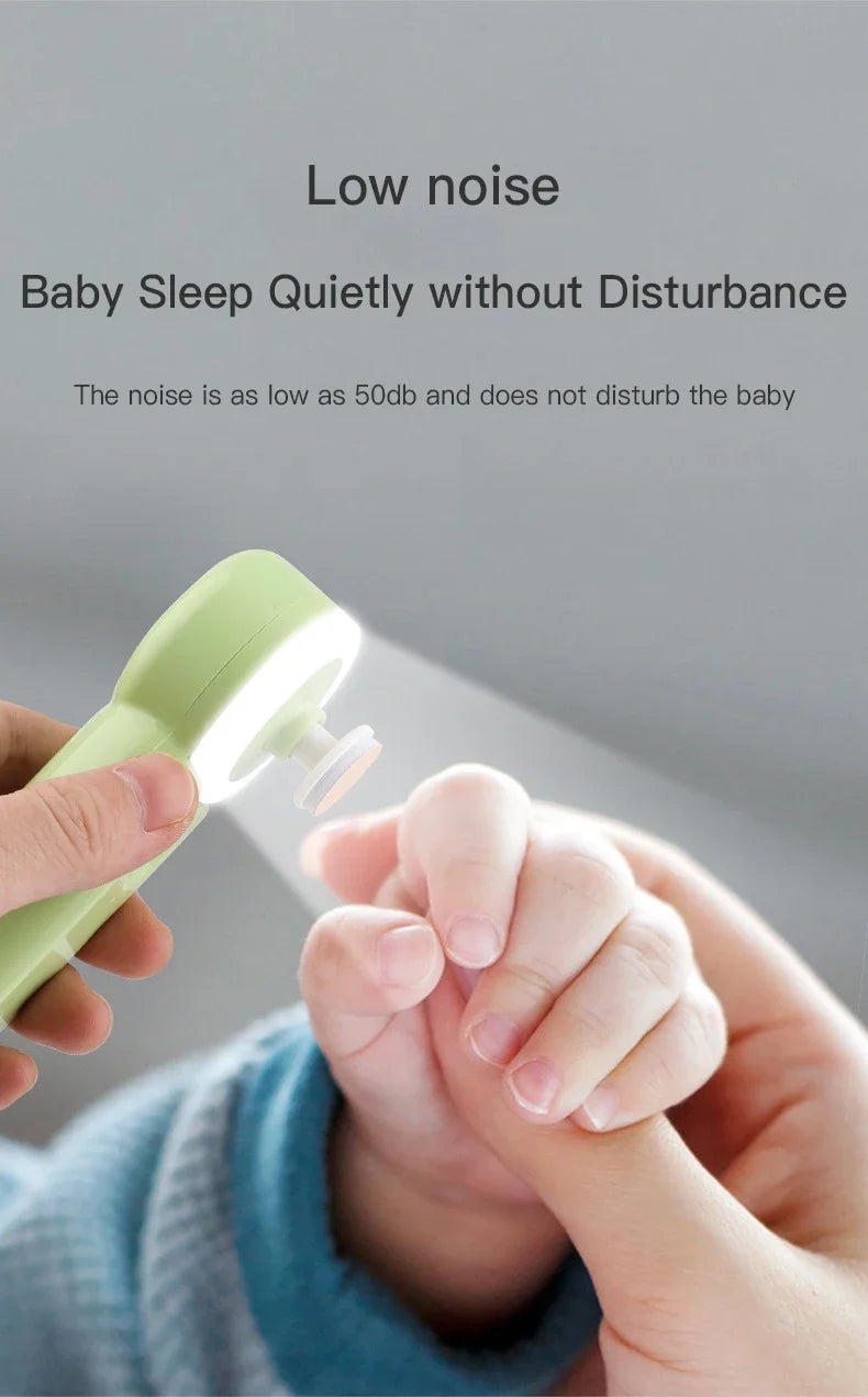 Luminous Rechargeable Baby Nail Grinder – Safe & Silent Electric Clipper for Newborns (0+ Months)