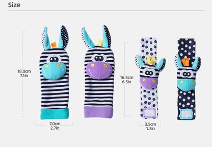4-Piece Baby Wrist Rattle & Foot Finder Set