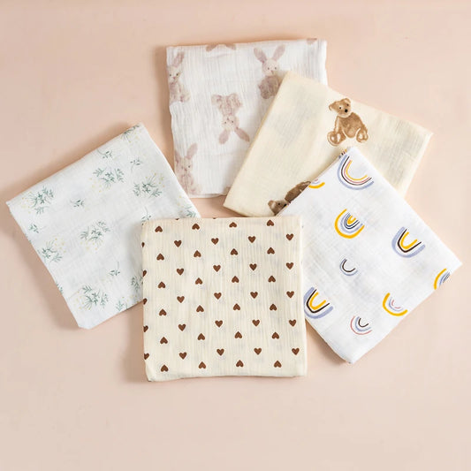 2-Layer Cotton Muslin Baby Blanket – 100 × 100 cm