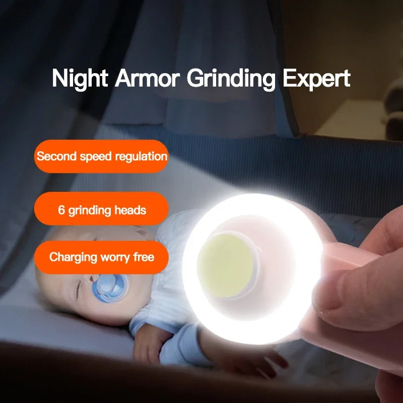 Luminous Rechargeable Baby Nail Grinder – Safe & Silent Electric Clipper for Newborns (0+ Months)