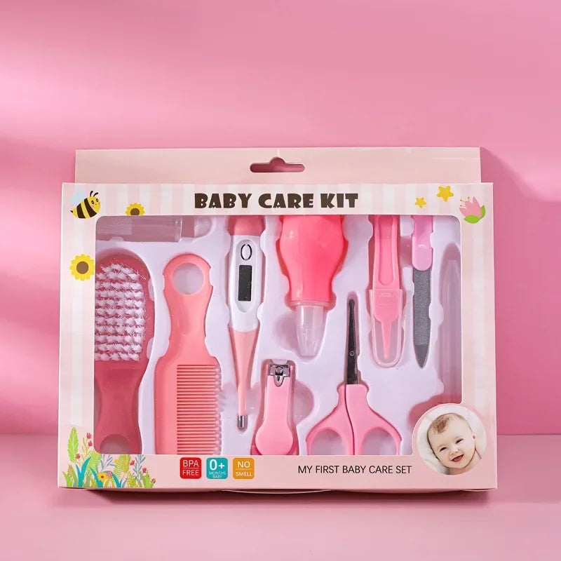 10-Piece Baby Care Kit - Complete Health & Grooming Set with Thermometer & Nail Trimmer