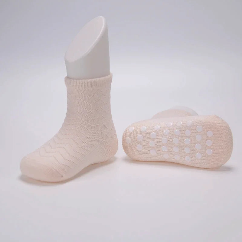 12 Pairs/lot 0 to 4 Yrs Cotton Children's Anti-slip Non Skid Socks For Boys Girl Floor Kid Sock With Rubber Grips Four Season